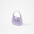 Purple Rhinestone Crescent Bow Micro Bag