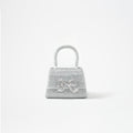 Silver Rhinestone Bow Micro Bag