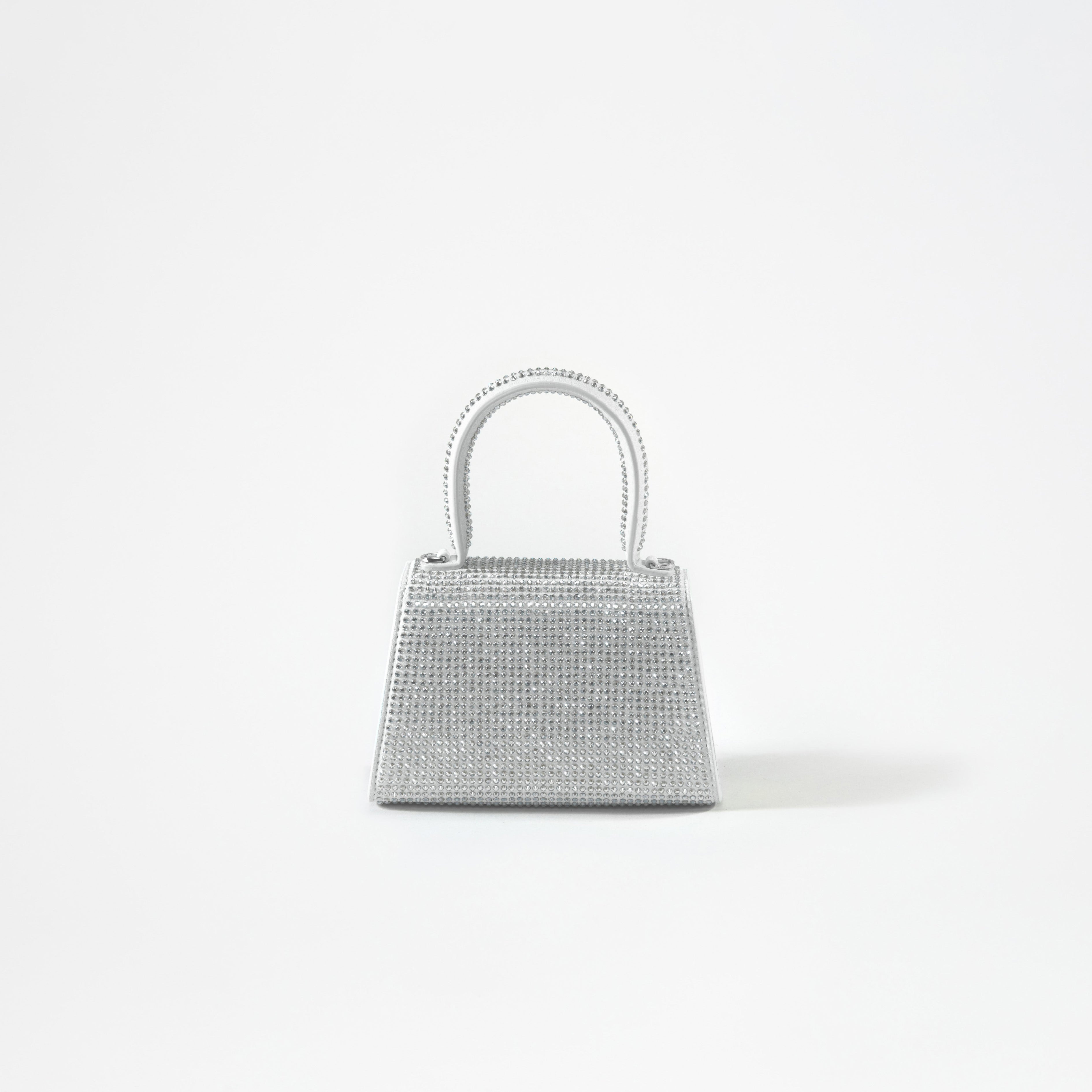 Silver Rhinestone Bow Micro Bag