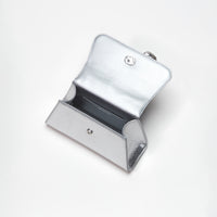 Silver Python Diamante Bow Mini Bag