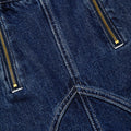 Blue Wide Leg Stitch Detail Jeans