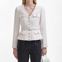 Cream Boucle Tailored Jacket