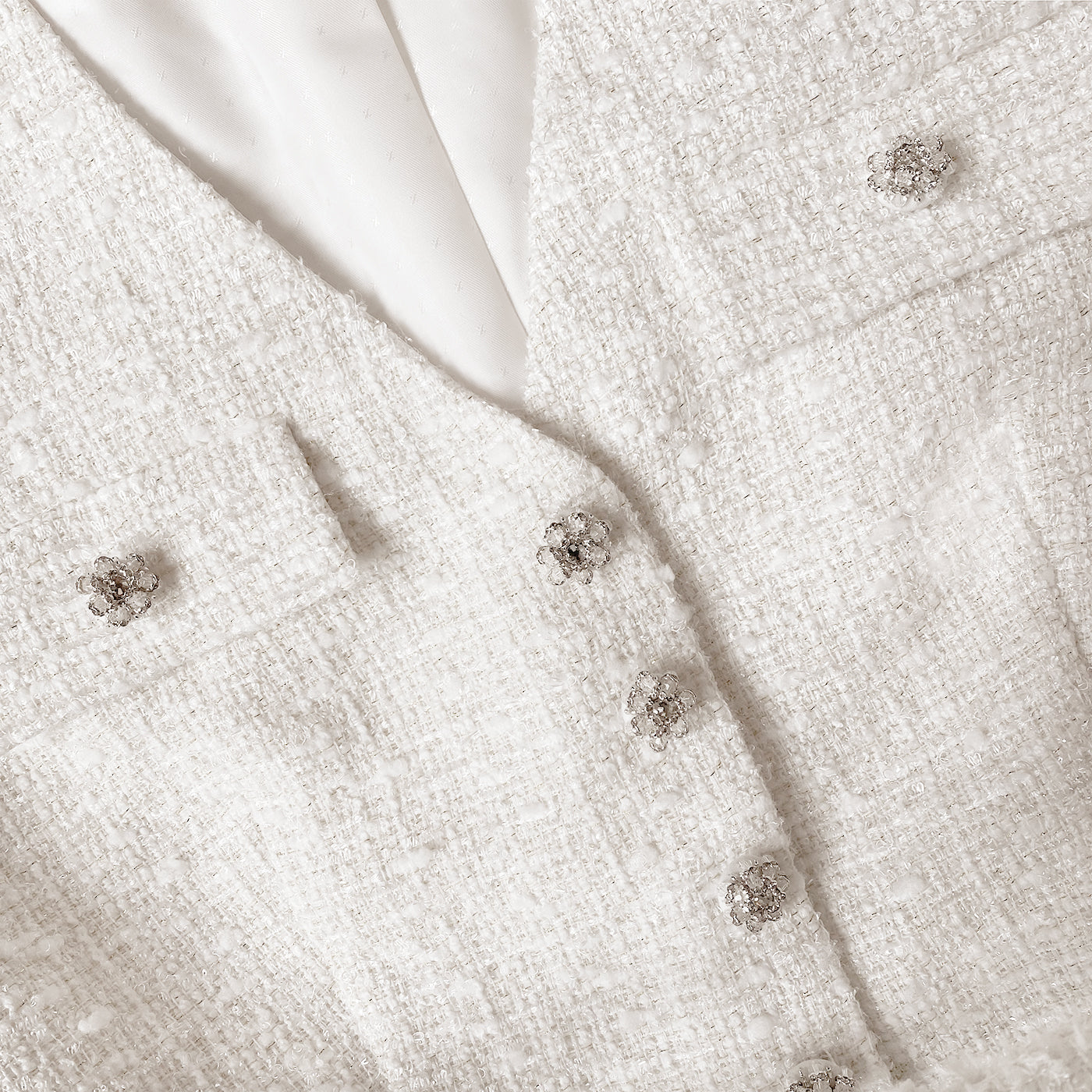 Cream Boucle Tailored Jacket