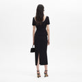 Black Bonded Crepe Midi Dress