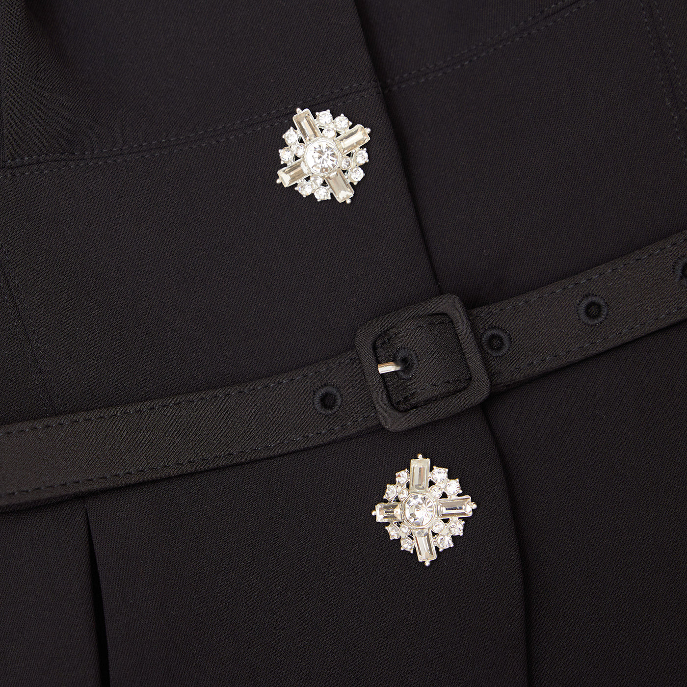 Black Bonded Crepe Midi Dress