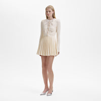 Cream Bow Knit Mini Dress