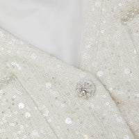 Ivory Sequin Boucle Mini Jacket Dress