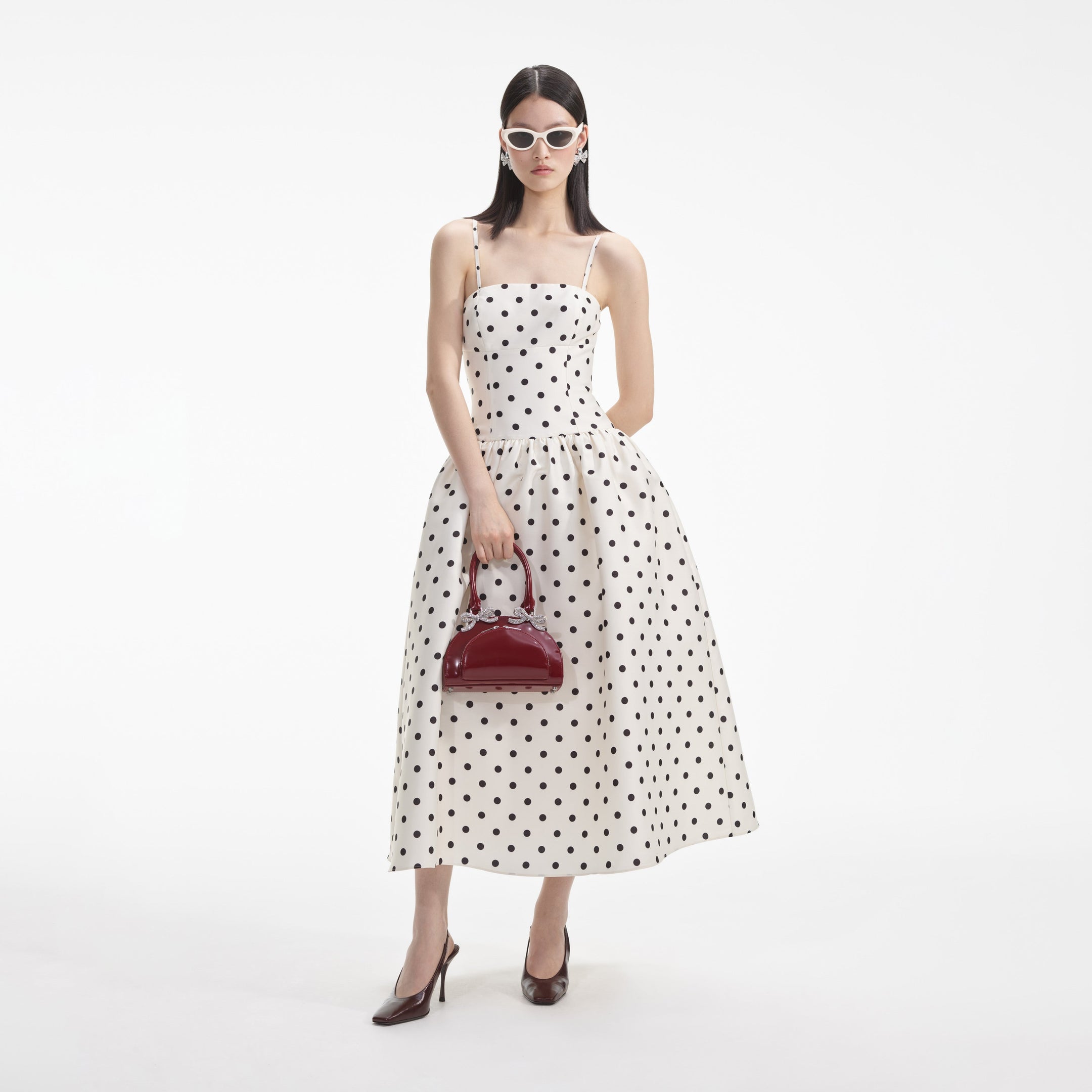 Cream And Teal Polka Dot Hoodie Dress main image 1
