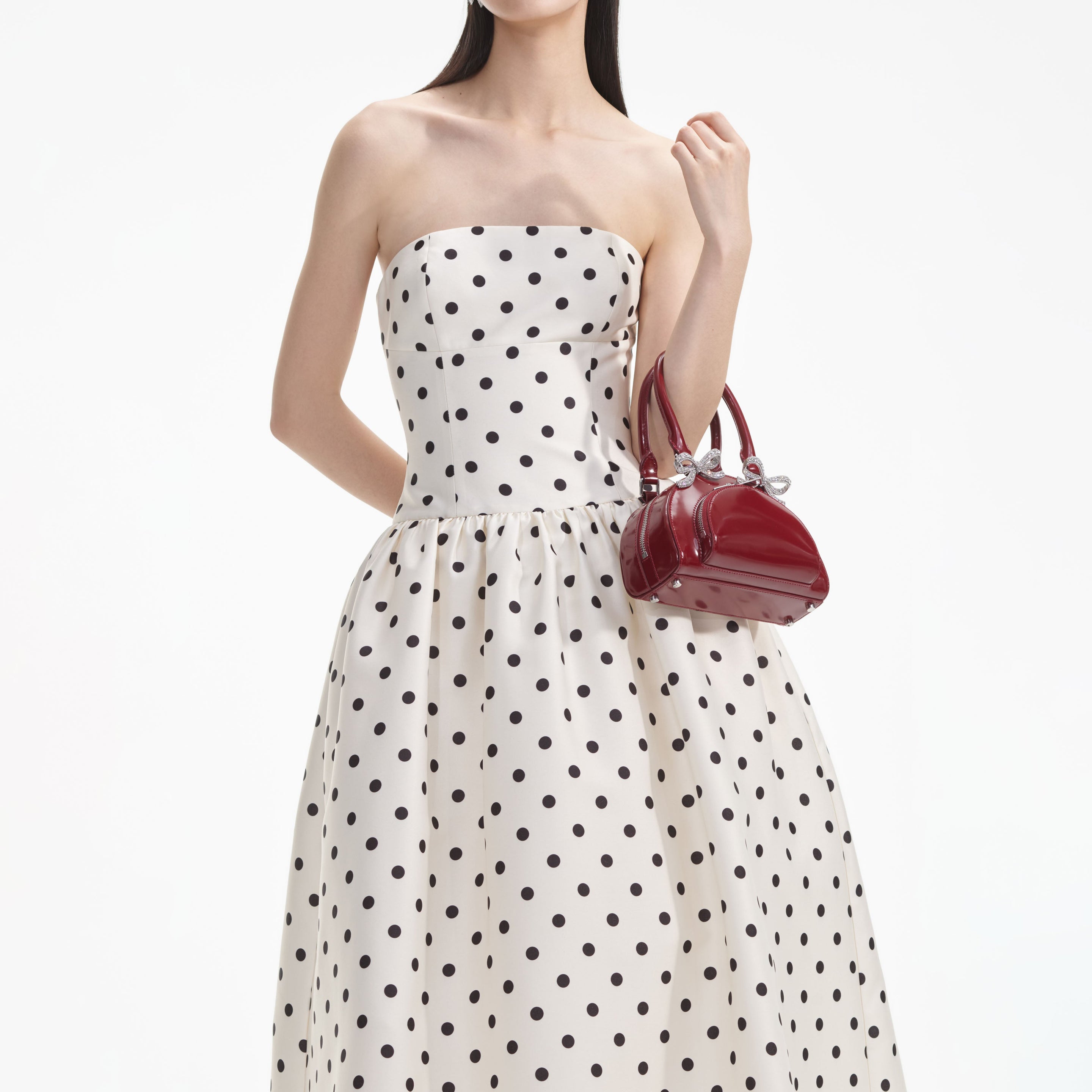Cream And Teal Polka Dot Hoodie Dress main image 0