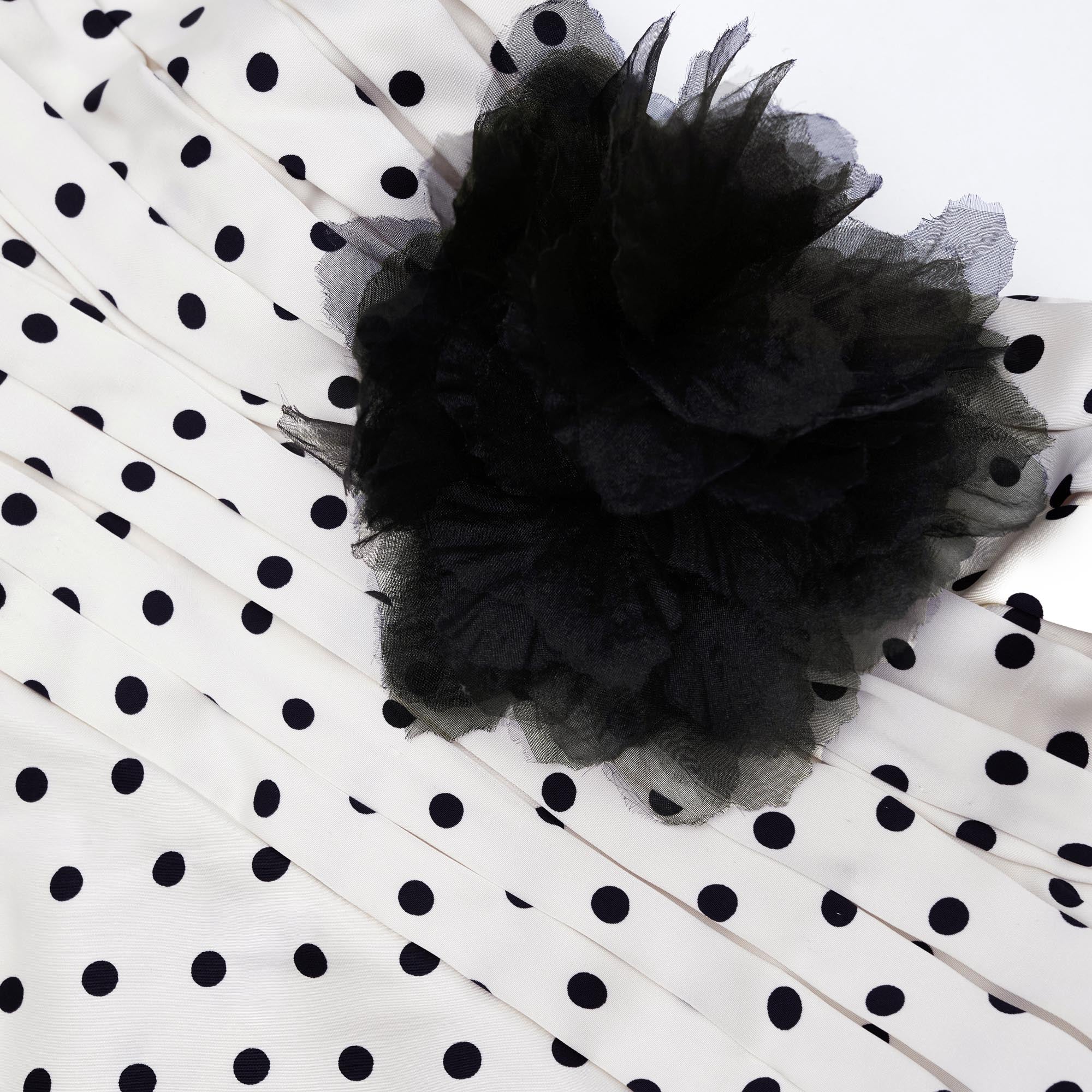 Cream Polka Dot Satin Maxi Dress