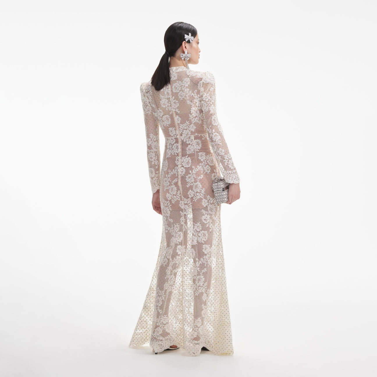 Adorn Lace Bust Maxi Dress - White main image 1