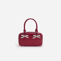 Burgundy Leather Mini Tote Bag