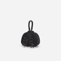 Black Rhinestone Top Handle Micro Bag