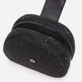 Black Rhinestone Top Handle Micro Bag