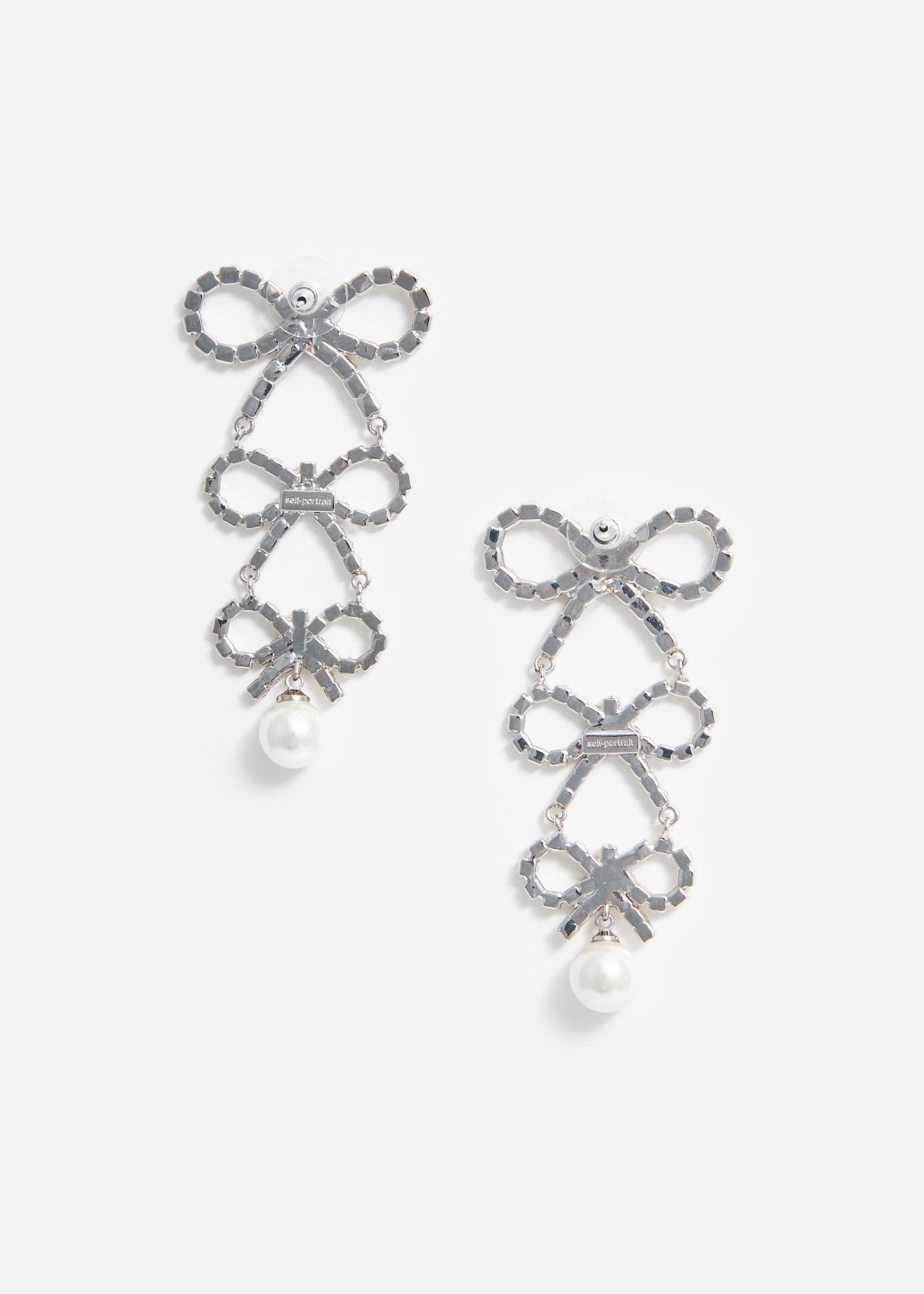 Tiered Crystal Bow Earrings – self-portrait-US