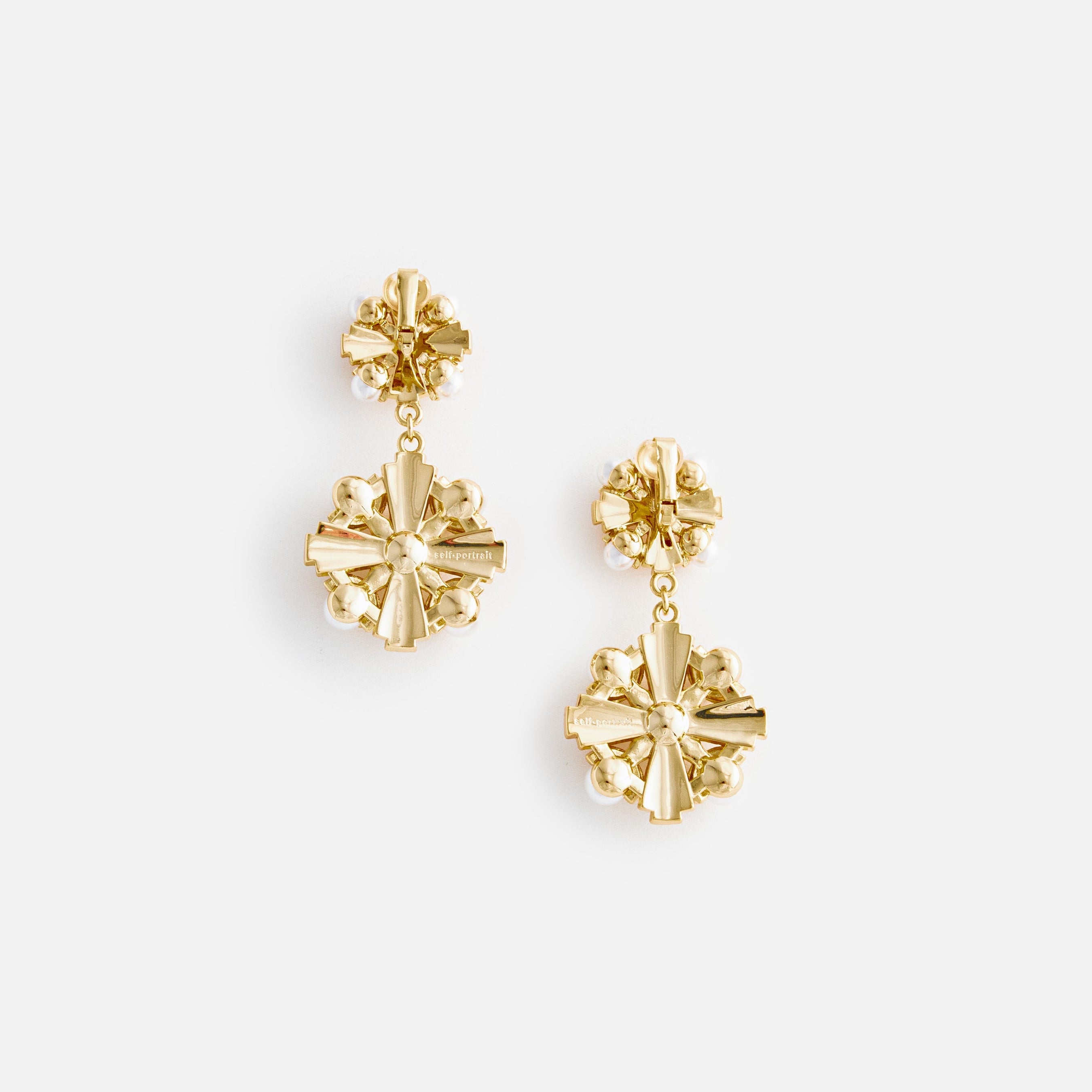 Gold Encrusted Tiered Earrings