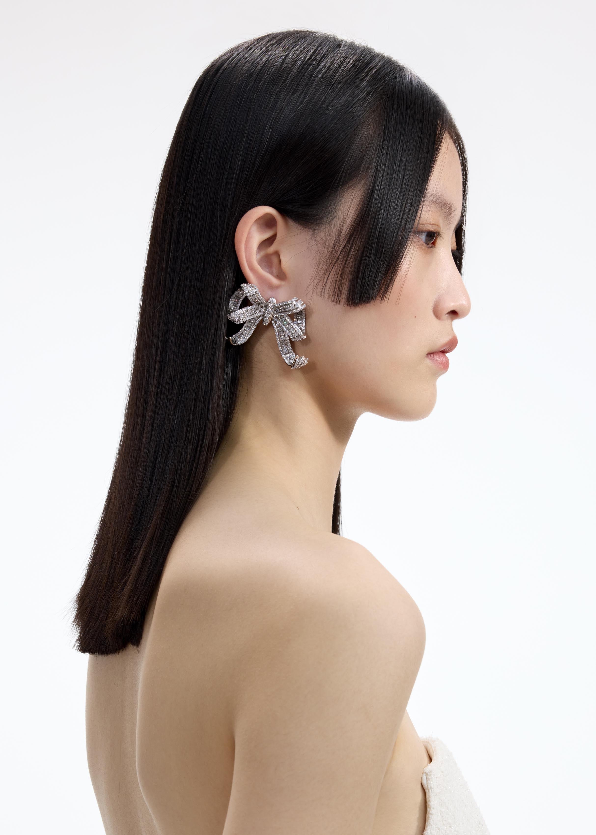 Crystal Bow Earrings – self-portrait-US