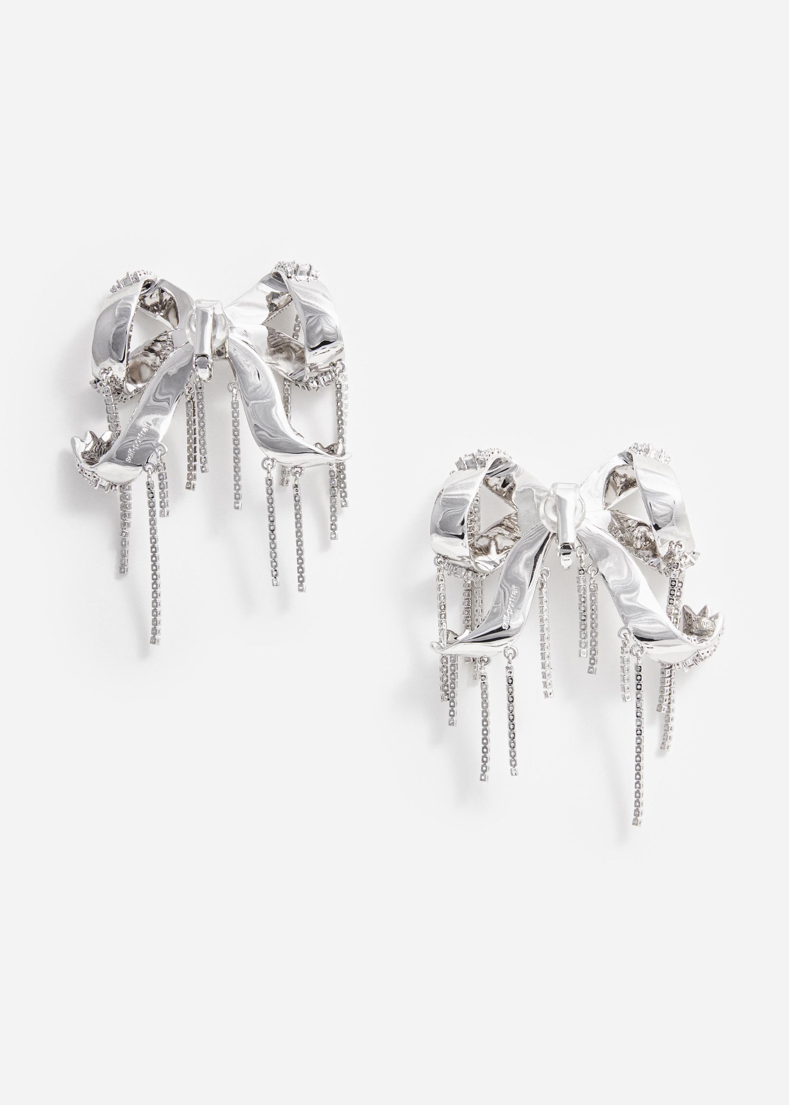 Tiered Crystal Bow Earrings – self-portrait-US