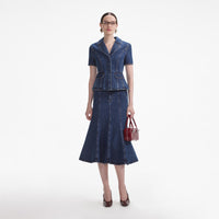 Flared Denim Midi Dress