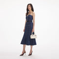 Denim Bandeau Midi Dress