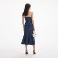 Denim Bandeau Midi Dress