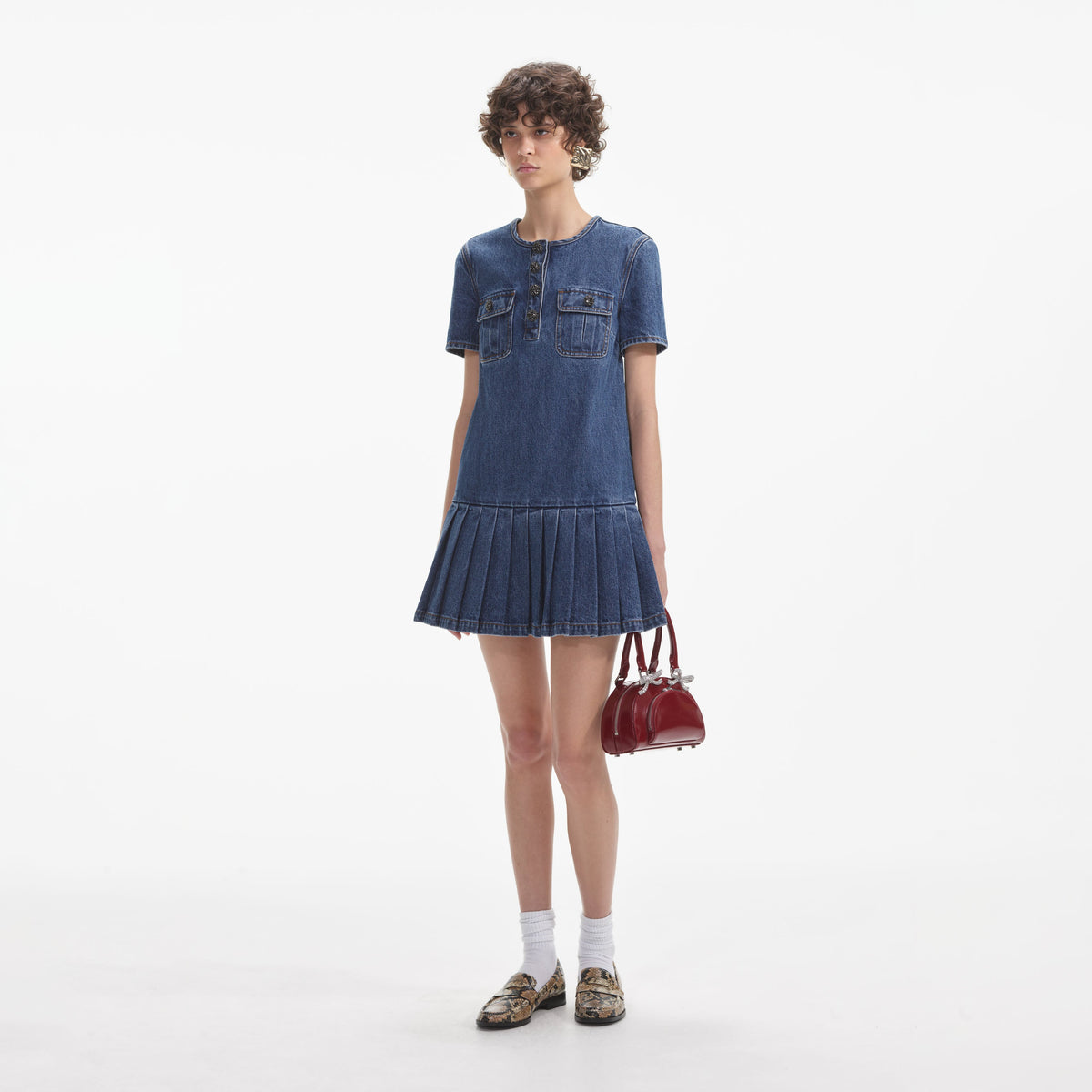 pleated trf denim dress Zara - Trf Denim Mini Dress - Blue - S