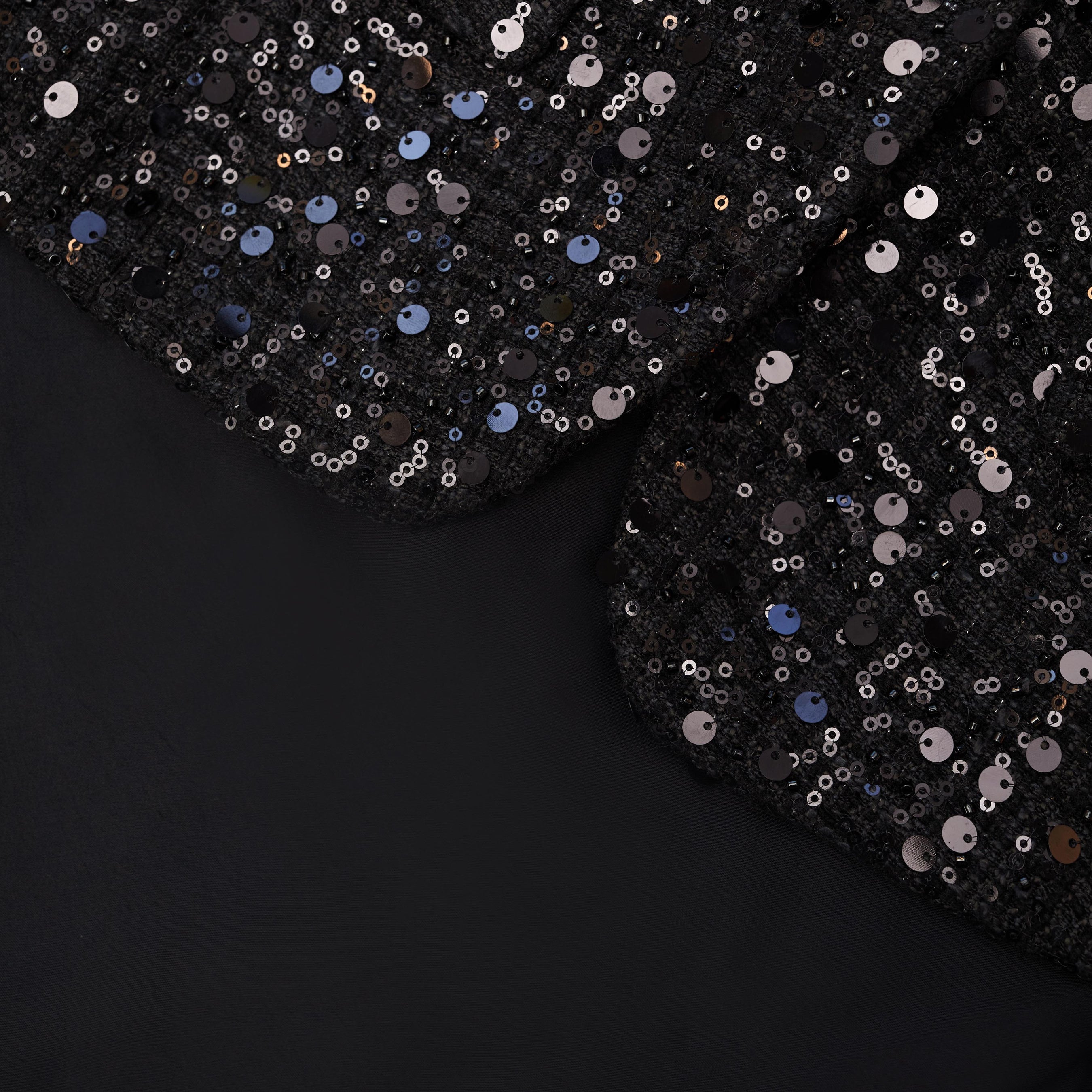 Black Sequin Boucle Maxi Dress