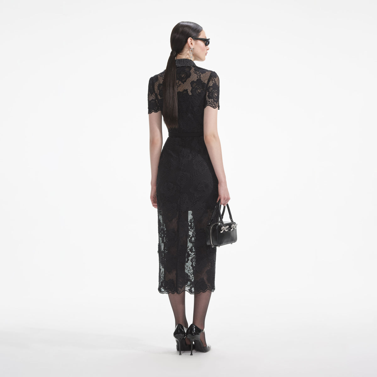 black lace dress with heels Oh My Lace Sheer Black Maxi Dress