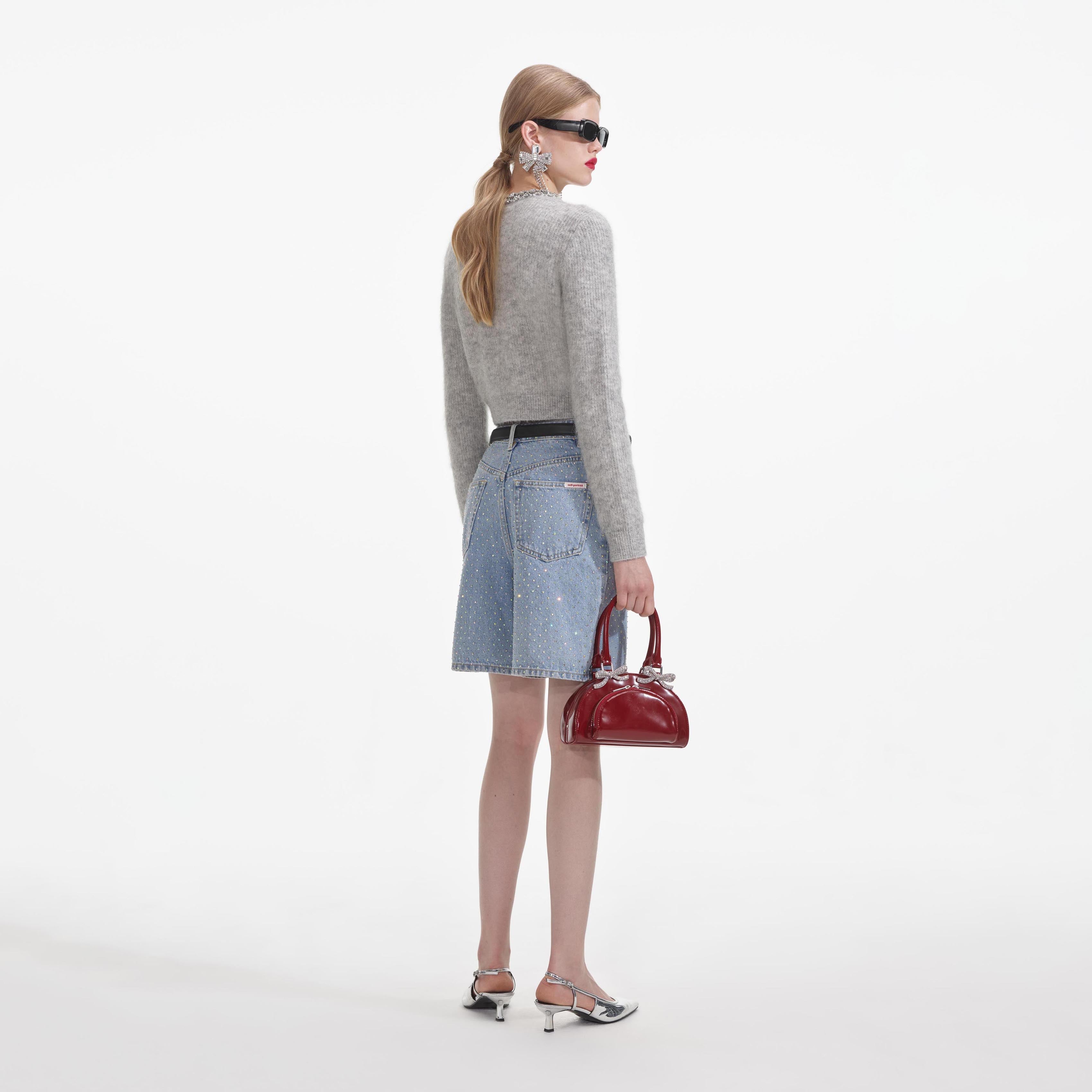 Grey Soft Knit Cardigan – self-portrait-US