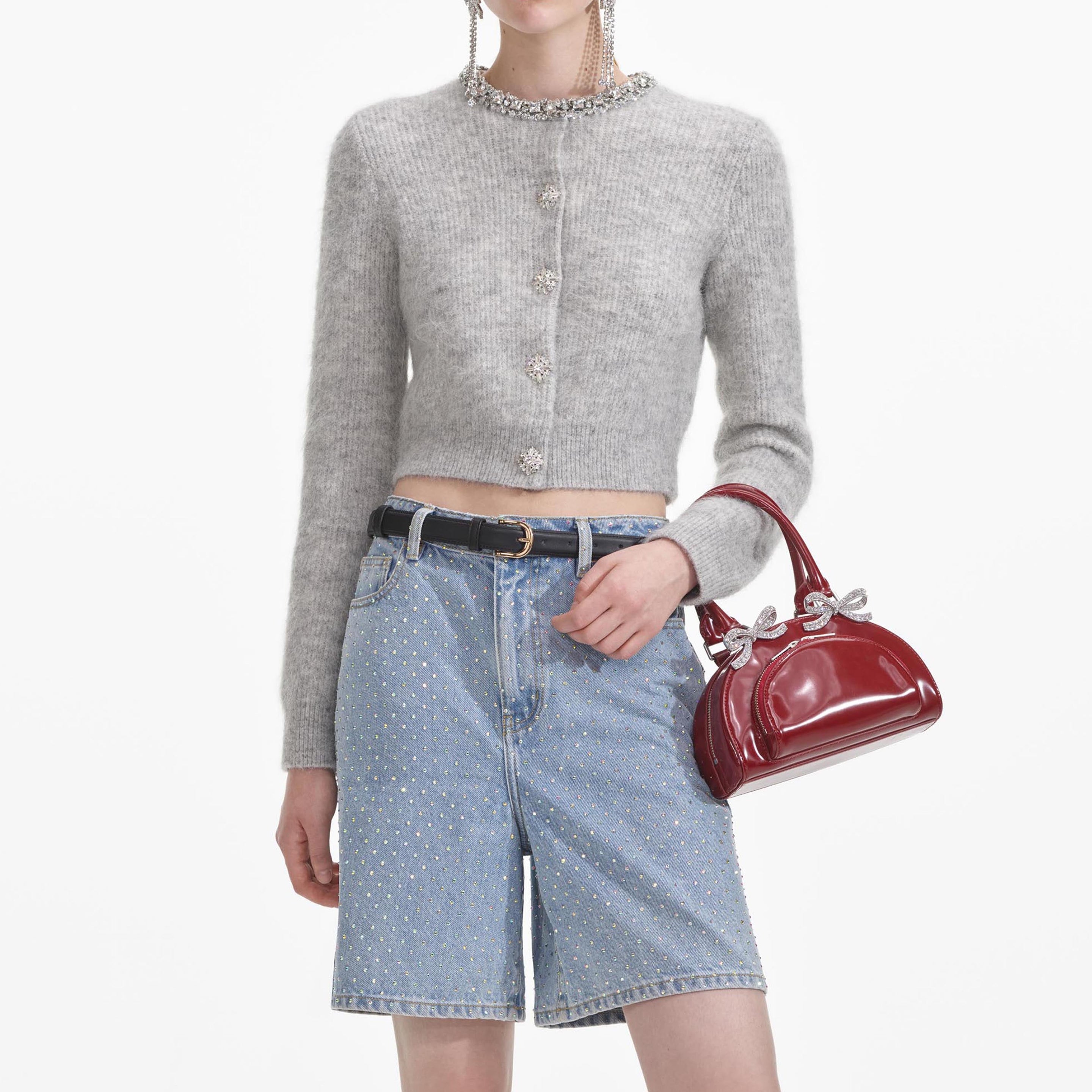 Grey Soft Knit Cardigan – self-portrait-US