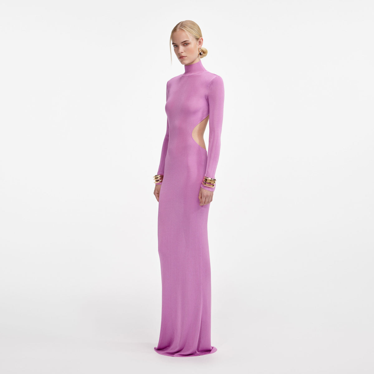 self-portrait - Pink Viscose Knit Maxi Dress