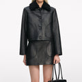 Black Cropped Leather Jacket