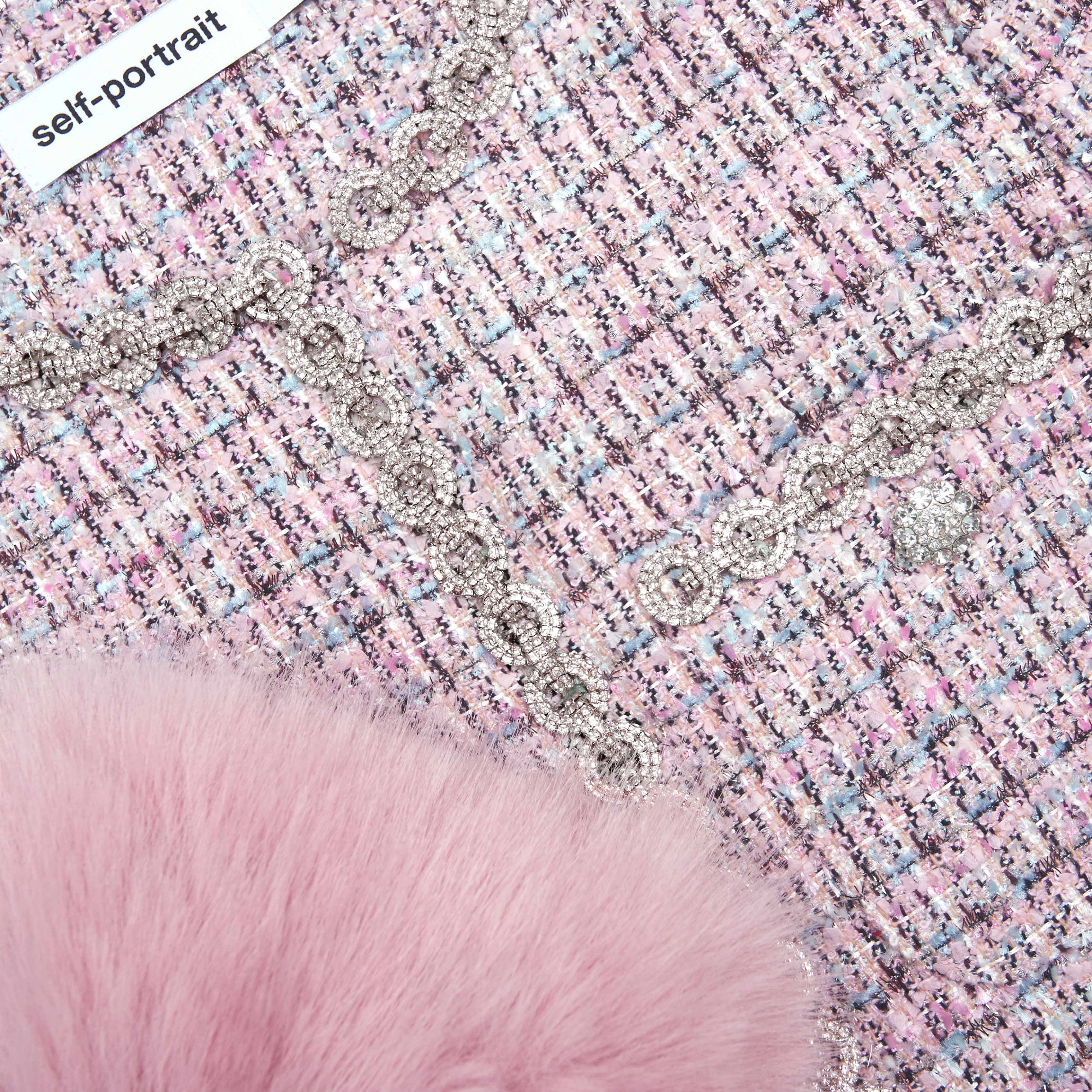 Pink Boucle Fur Cuff Jacket