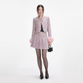 Pink Boucle Fur Cuff Jacket