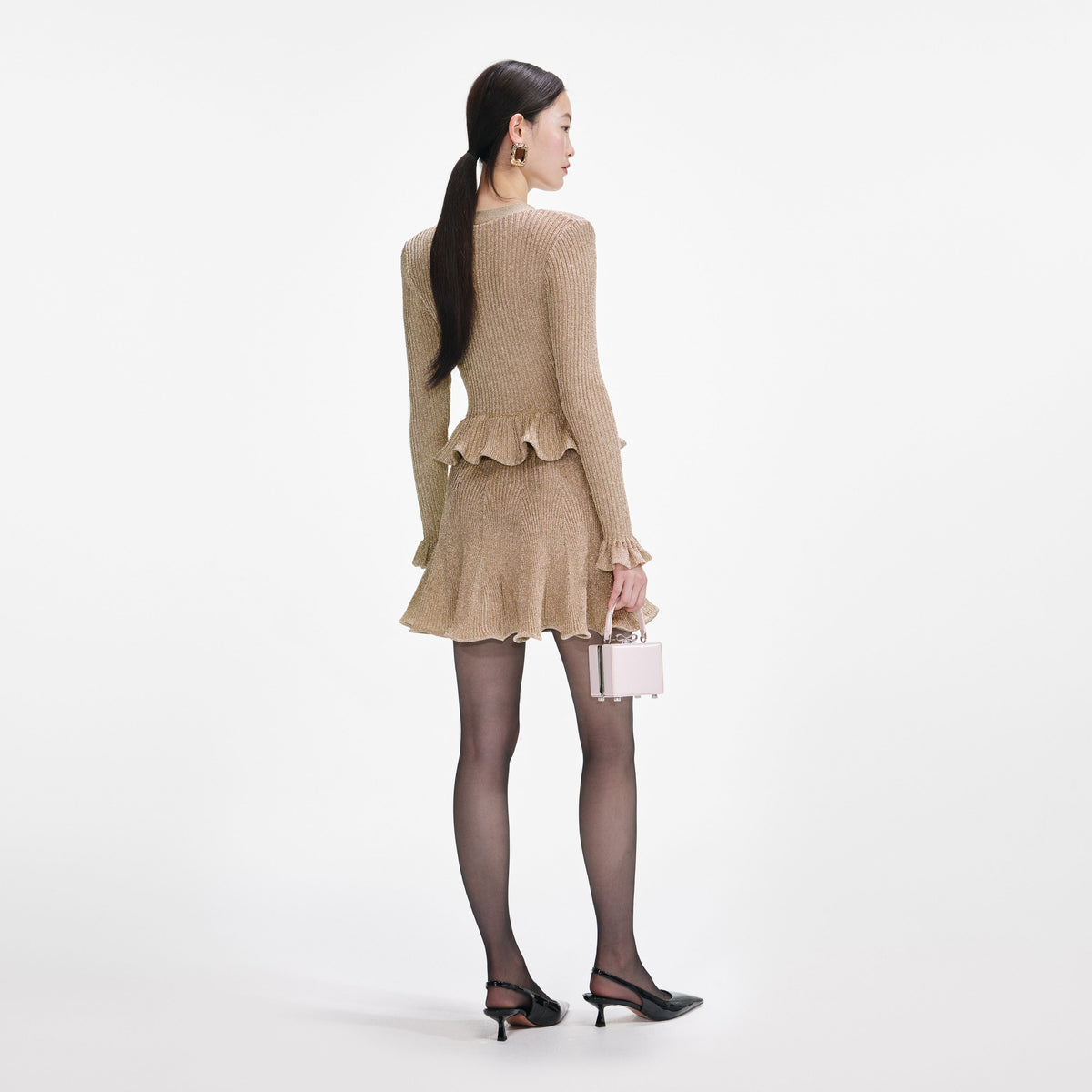 Self-portrait Lurex Peplum Mini Dress