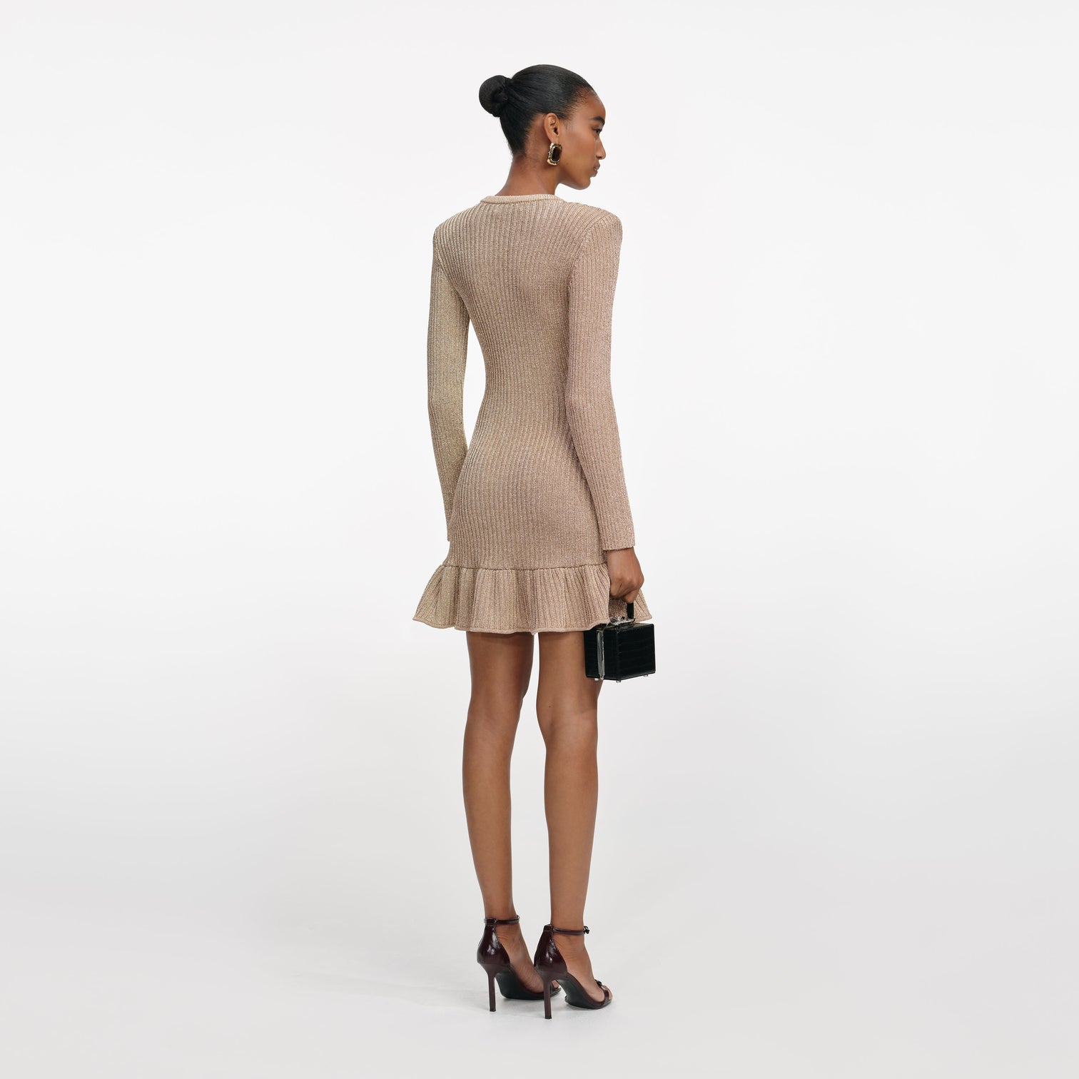 Grażyna Gold Lurex Knit Mini Dress