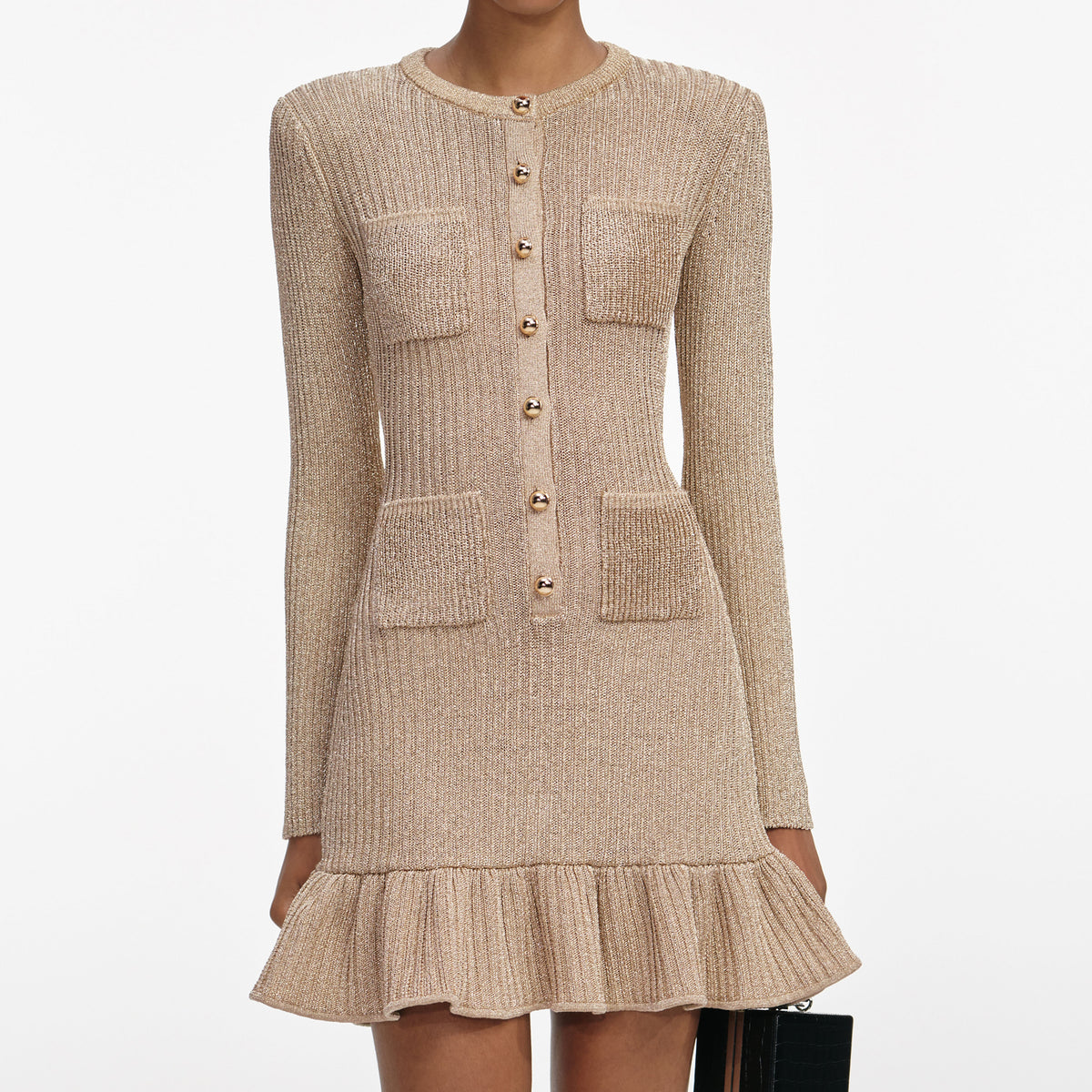 self portrait ivory lurex knit dress Clothes SELF-PORTRAIT Gold Lurex Knit Maxi Dress Rs25124xgd of Women