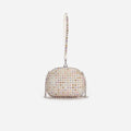 Multi Crystal Top Handle Clutch Bag