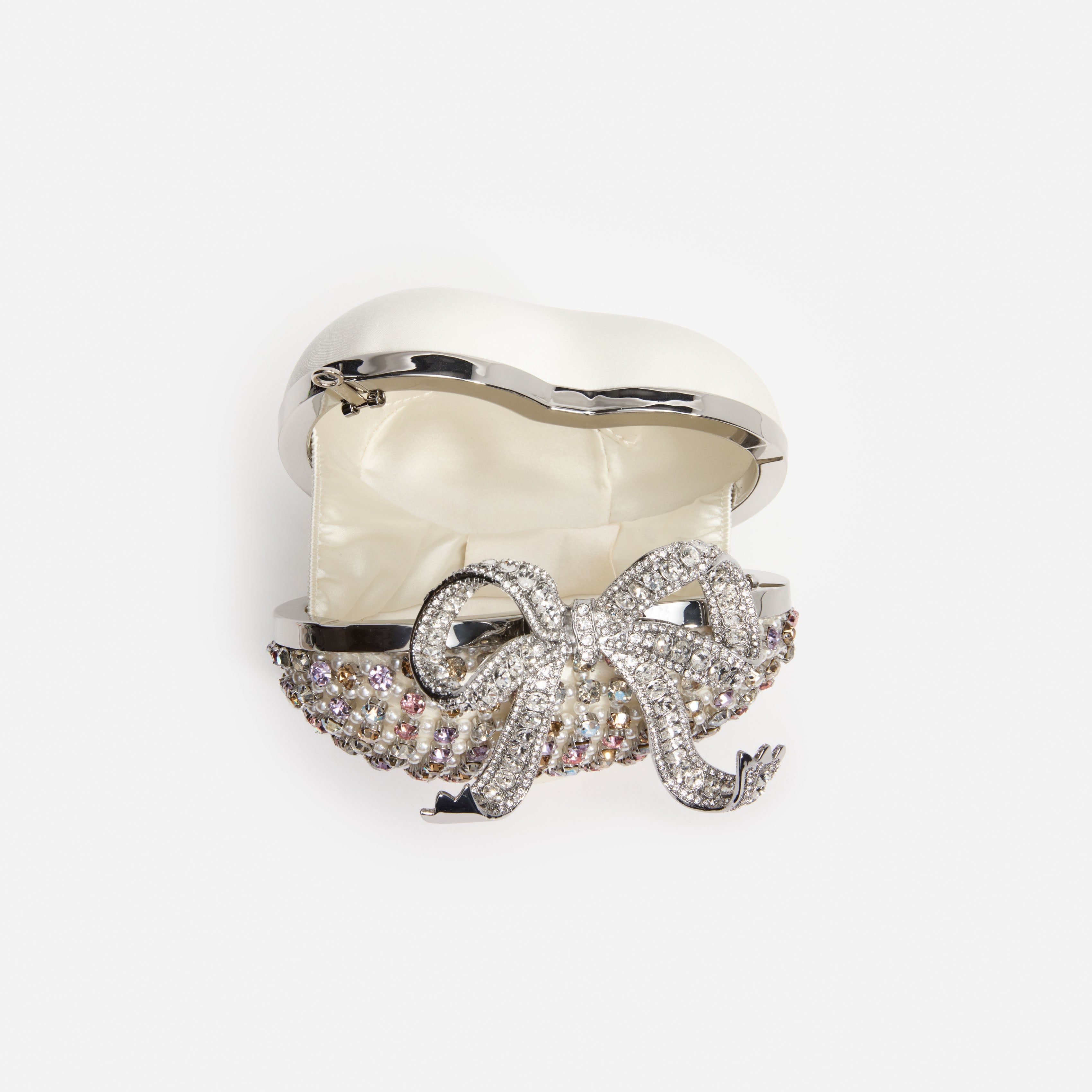 Multi Crystal Heart Clutch Bag – self-portrait-US