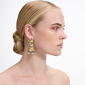 Gold Flower Tiered Earrings
