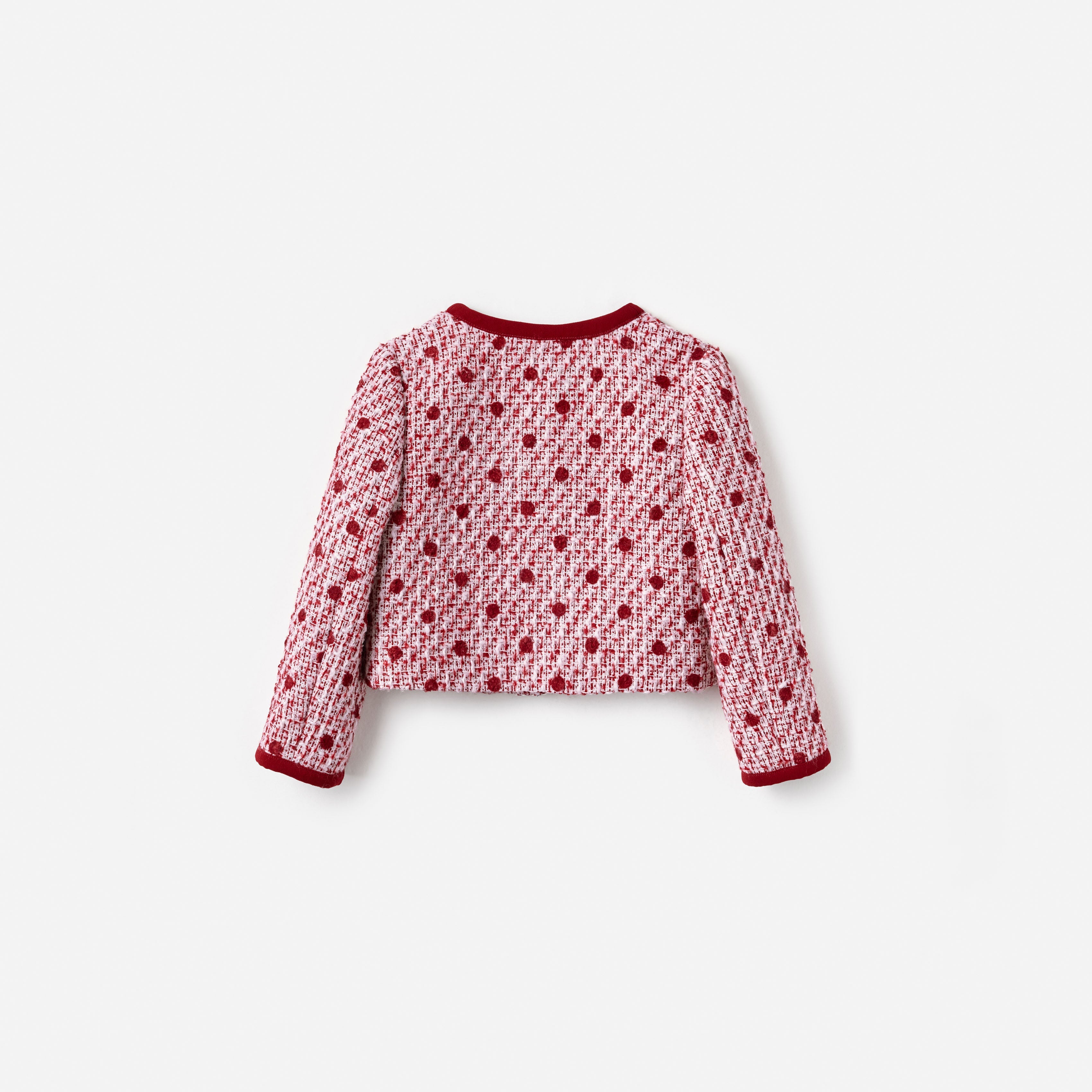 Burgundy Polka Dot Boucle Jacket