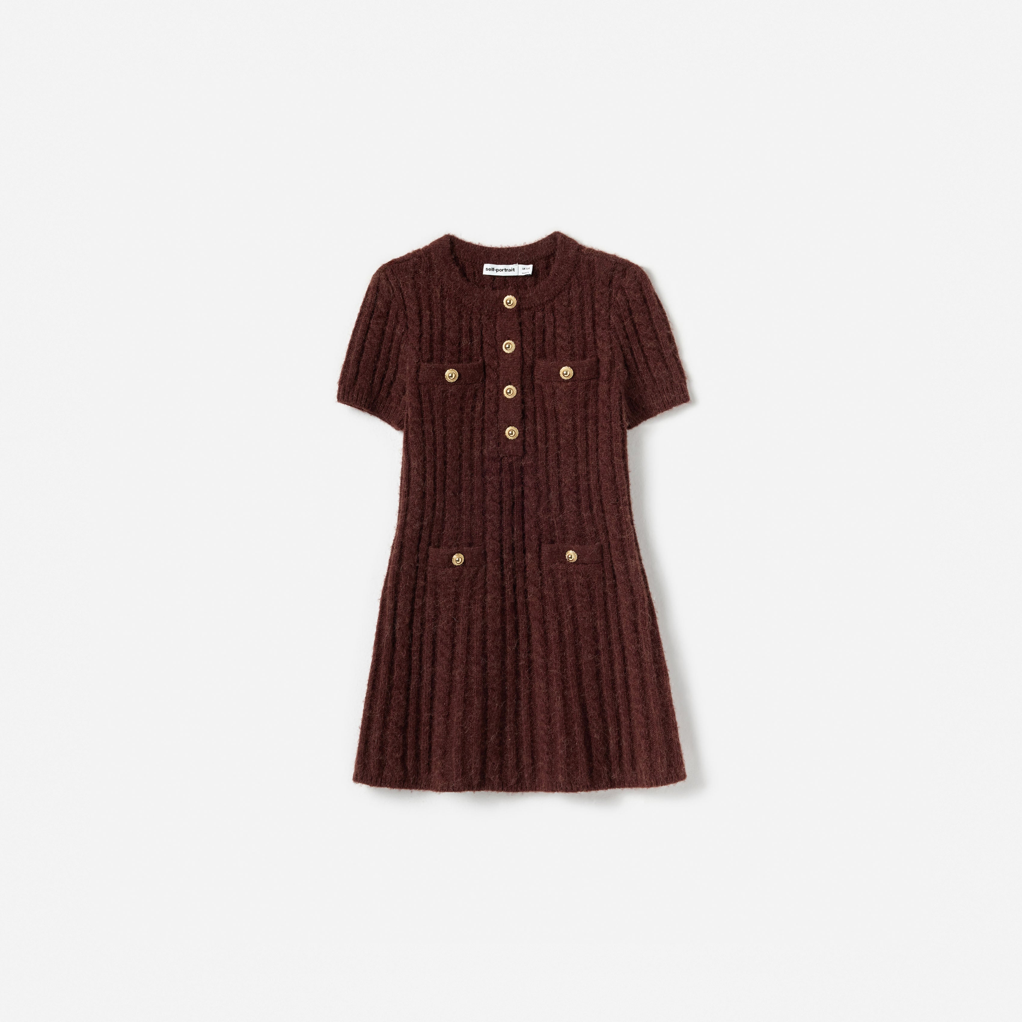 Brown Alpaca Knit Dress
