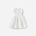 White Lace Taffeta Dress