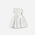 White Lace Taffeta Dress