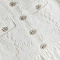 White Lace Taffeta Dress