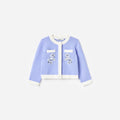 Blue Floral Knit Cardigan