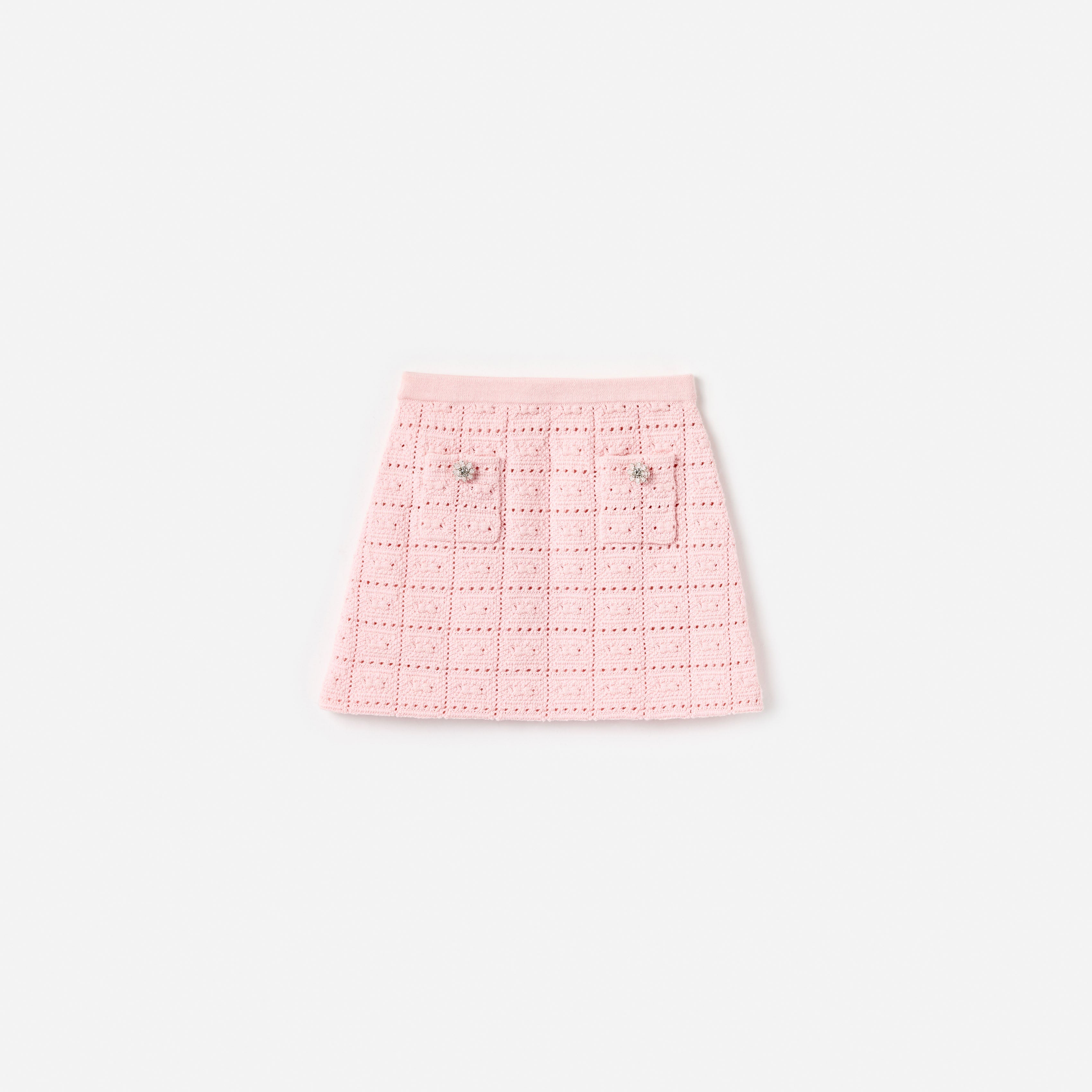 Pink Textured Knit Skirt