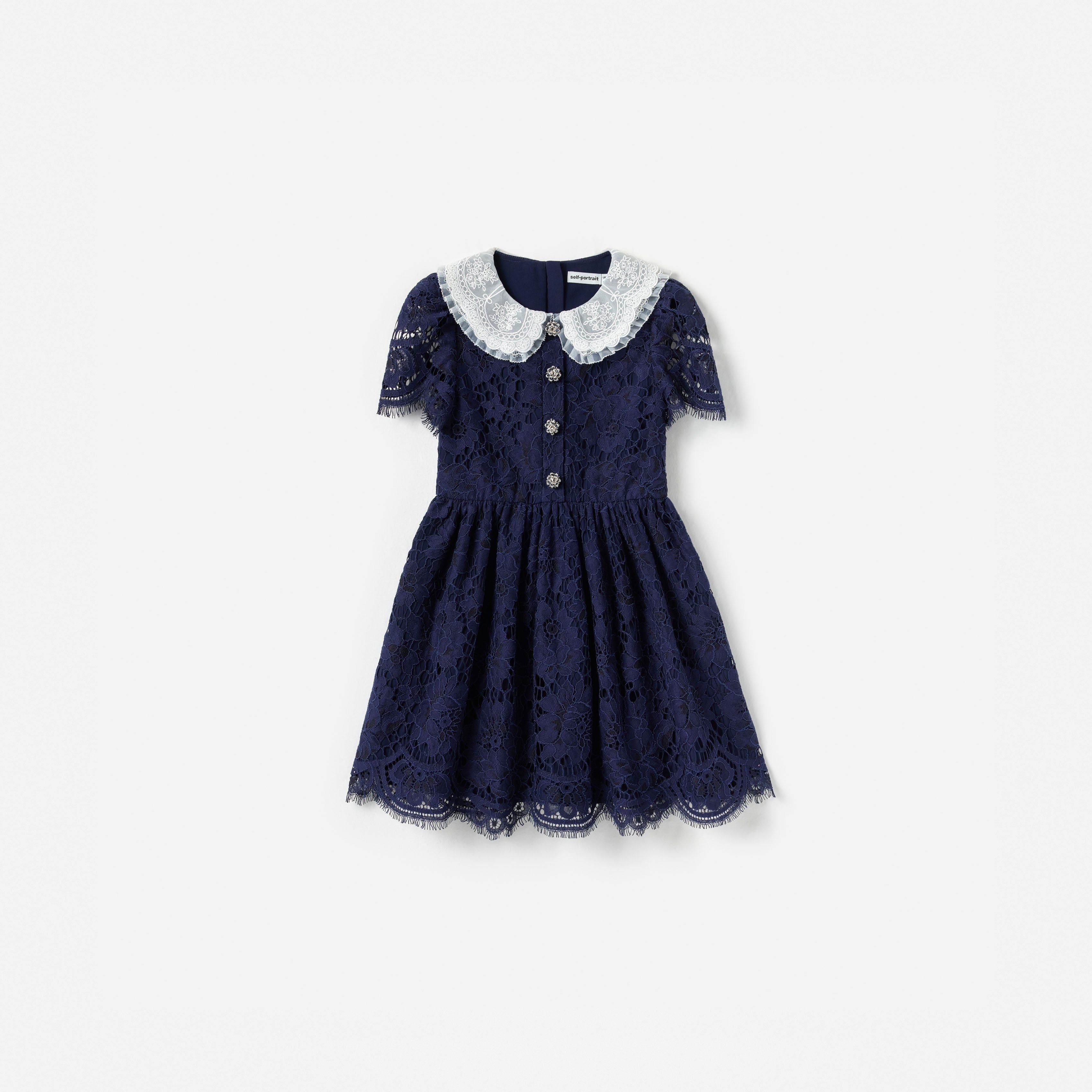 Navy Floral Lace Dress