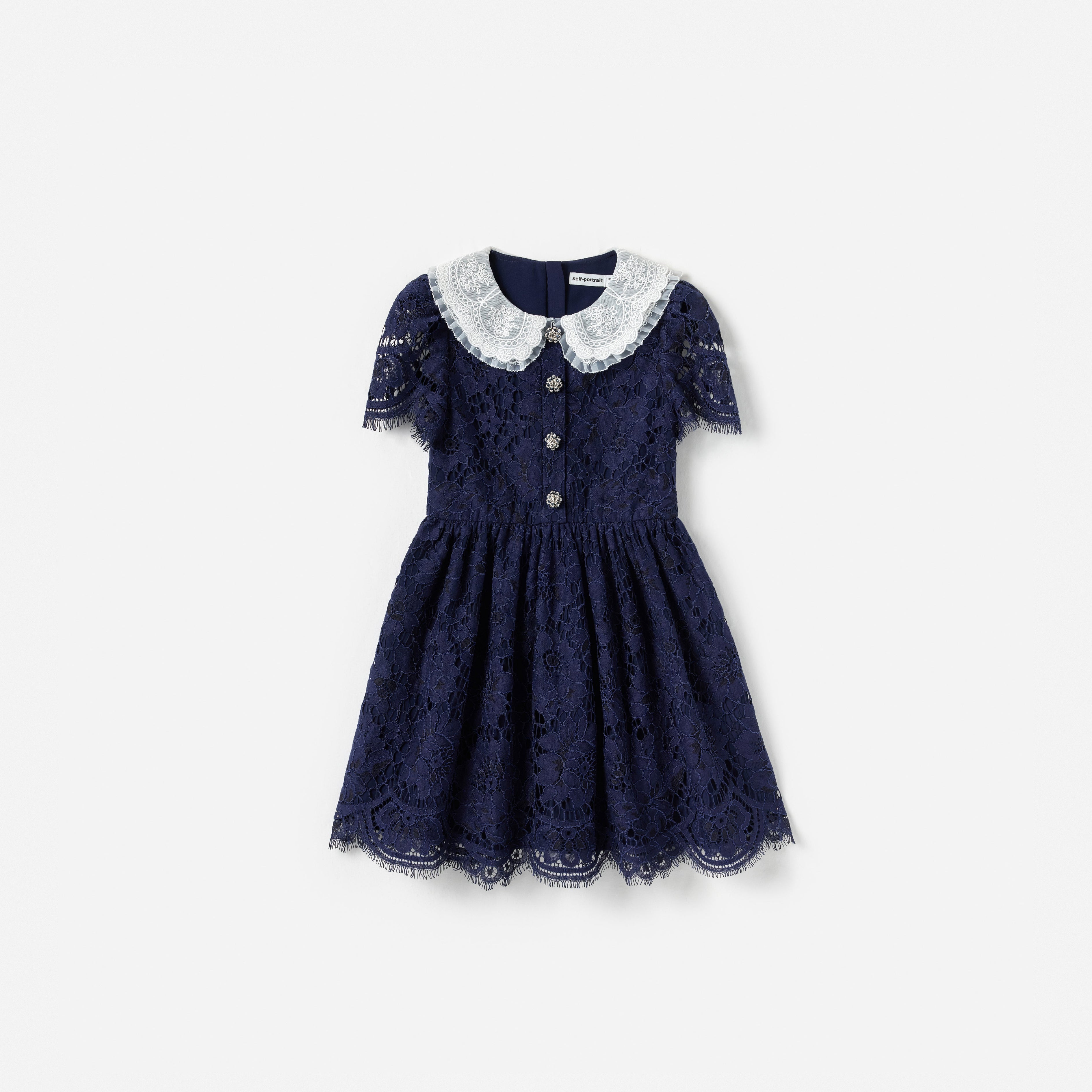 Navy Floral Lace Dress self-portrait-US Navy Floral Lace Dress self-portrait-US