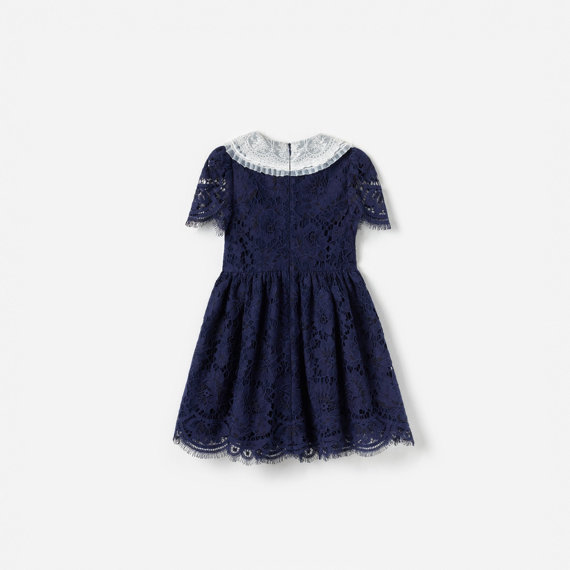 Navy Floral Lace Dress